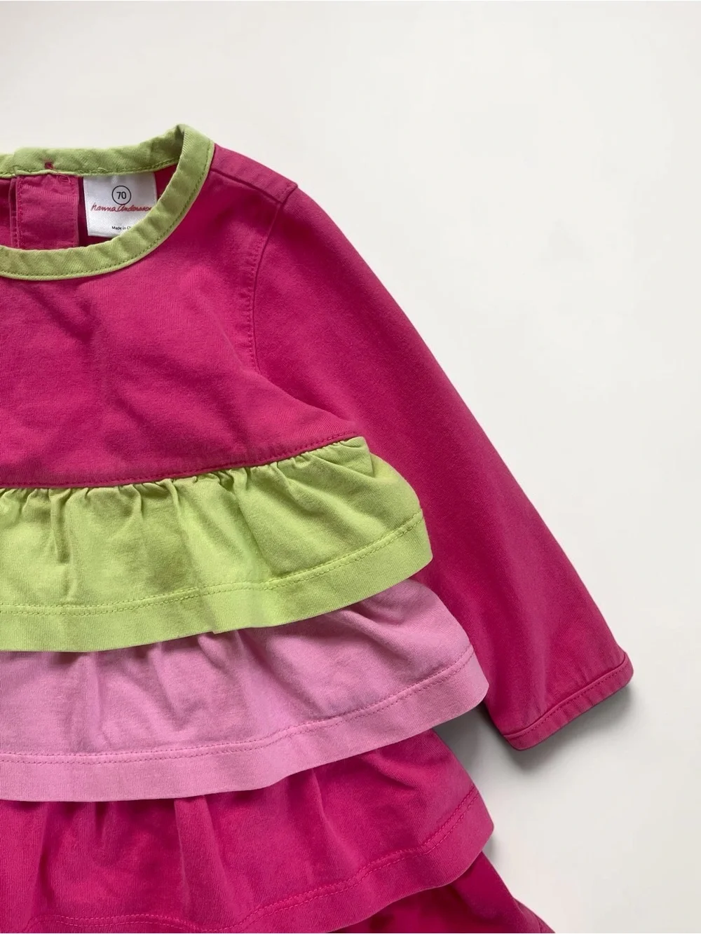 HANNA ANDERSSON VGUC Ombré Colorblock Long Sleeve Ruffle Dress
